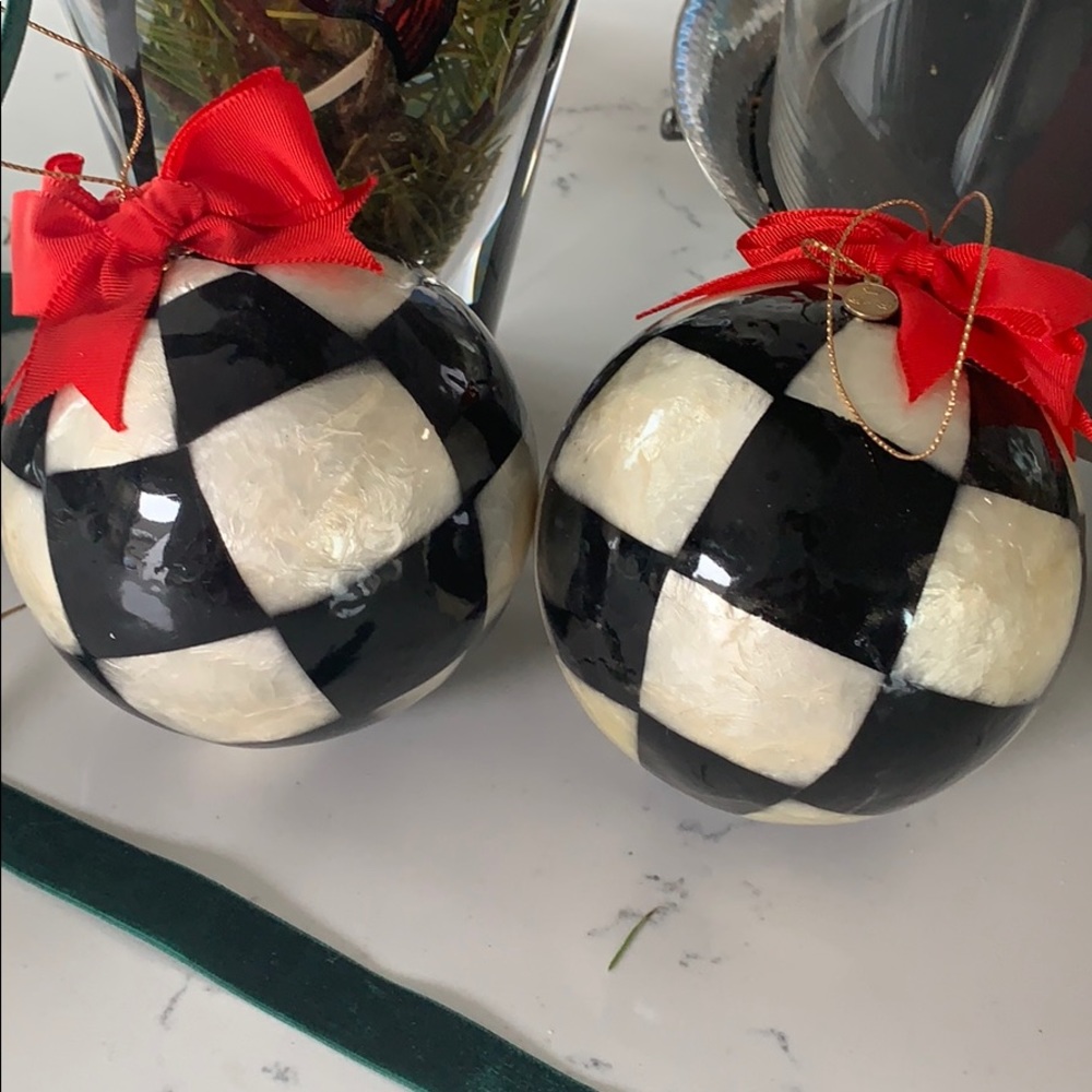 Mackenzie Childs Ornaments set of 2